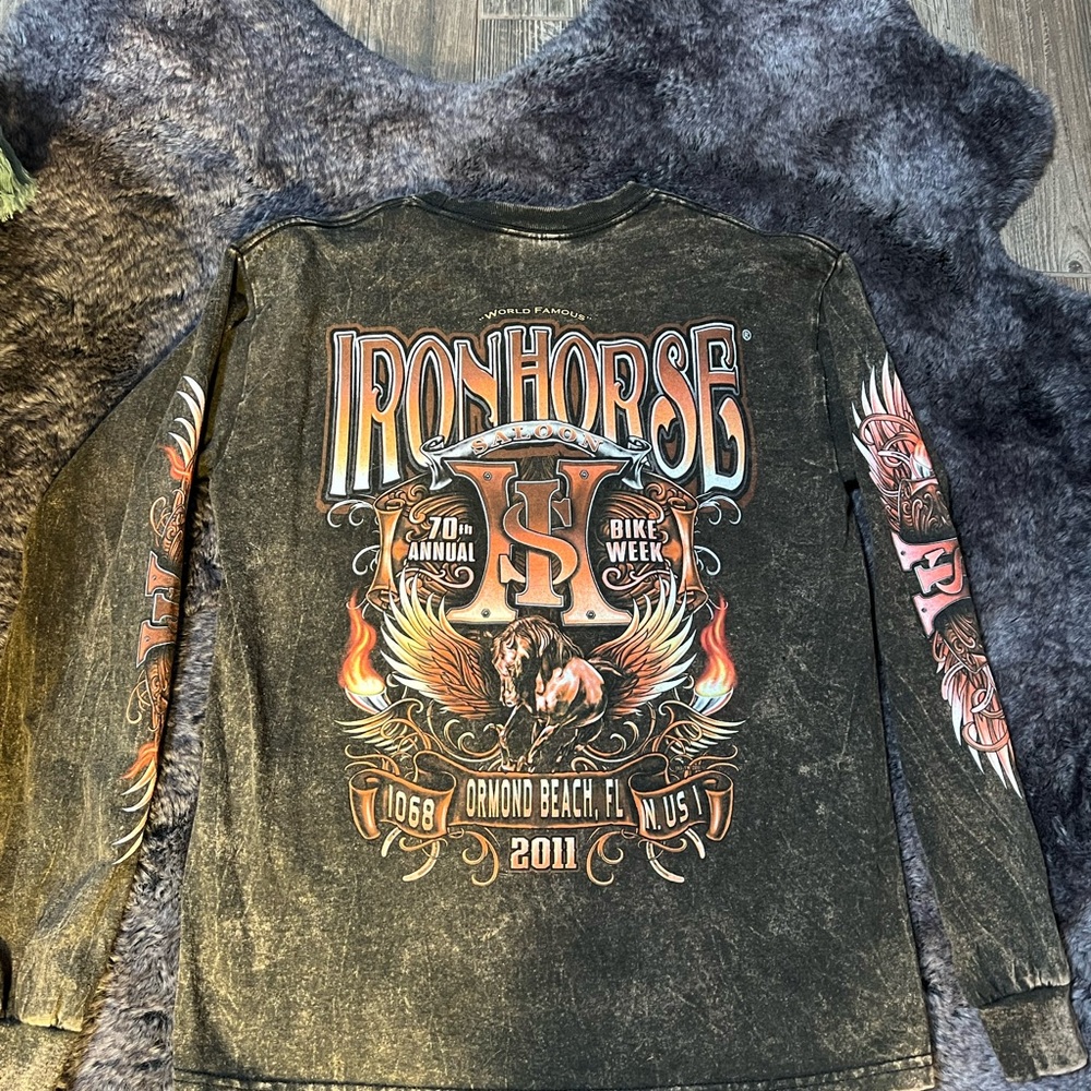 Iron Horse Long Sleeve Graphic Tee Biker-week Daytona-Ormond Beach